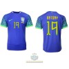 Maglia ufficiale Brasile Antony 19 Trasferta Mondiali 2022 per Uomo